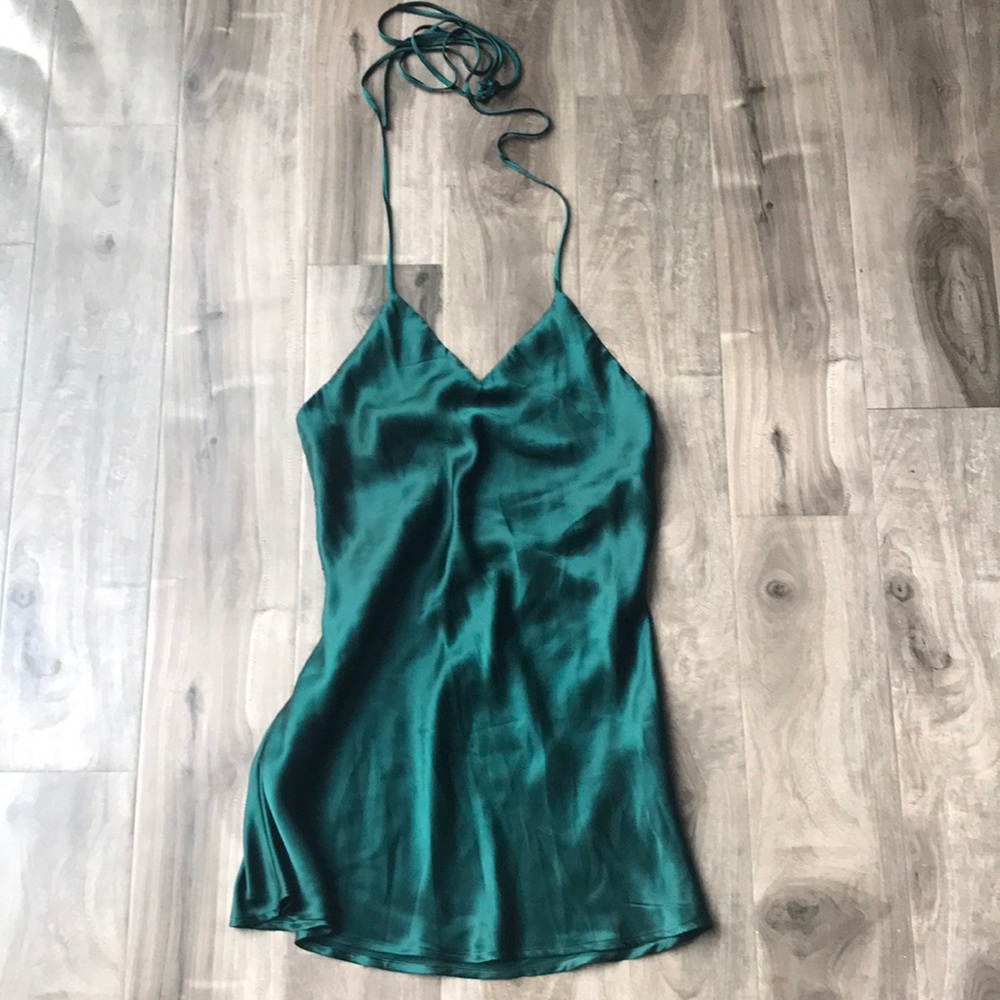 AfterHoursLA Emerald Green Silk Dress